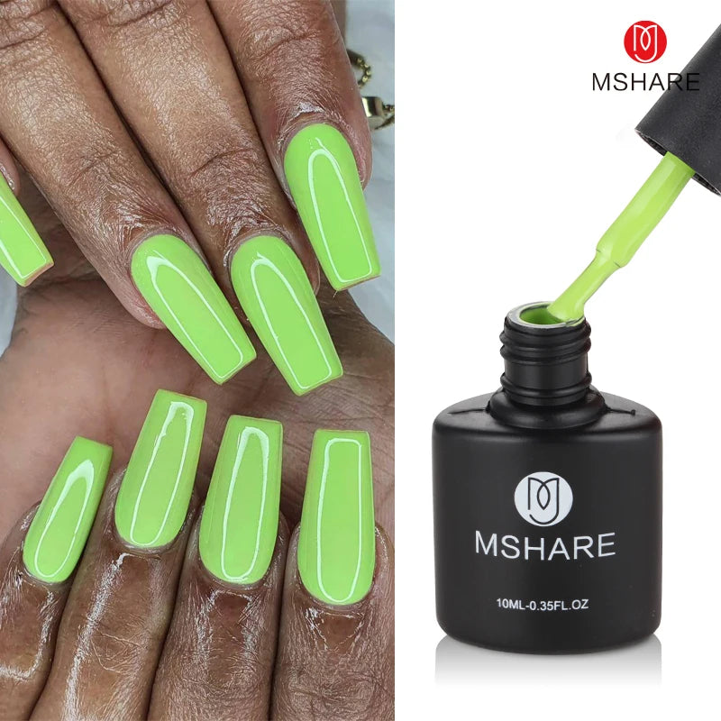 MSHARE Natural Nude Gel Nail Polish Semi Permanent Varnishes Soak Off Cured With UV LED Dryer
