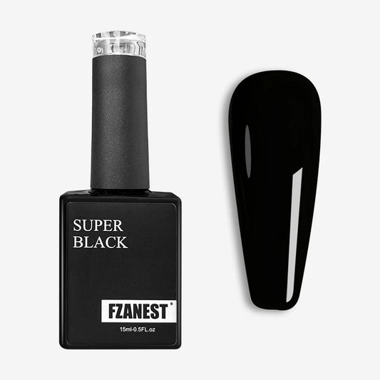 FZANEST Super Black Gel Nail Polish High Pigment Nail Gel Polish Lacquer Soak off UV LED Gel Pure Black White Color Nail Art
