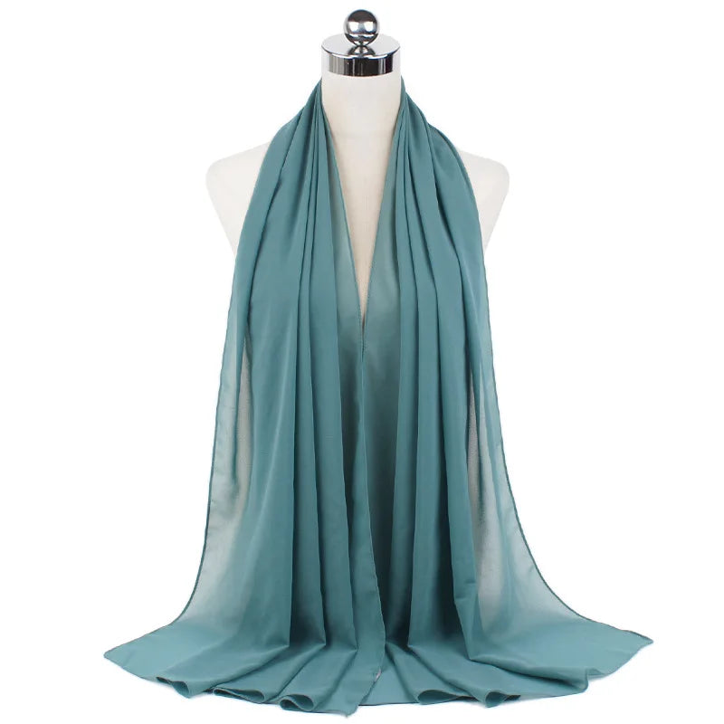 Premium Chiffon Hijab Scarf For Women Turban For Veil Scarves Muslim Hijabs For Woman Shawls For Veils Hijab Accessoires Ramadan
