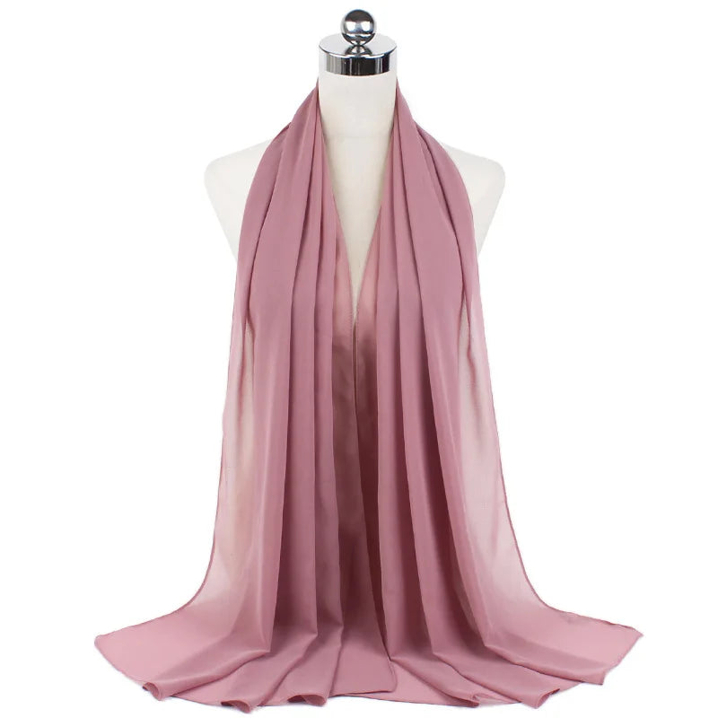 Premium Chiffon Hijab Scarf For Women Turban For Veil Scarves Muslim Hijabs For Woman Shawls For Veils Hijab Accessoires Ramadan