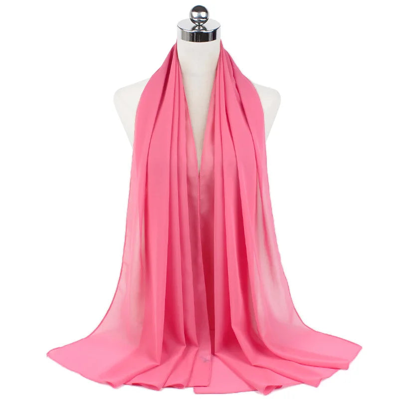 Premium Chiffon Hijab Scarf For Women Turban For Veil Scarves Muslim Hijabs For Woman Shawls For Veils Hijab Accessoires Ramadan