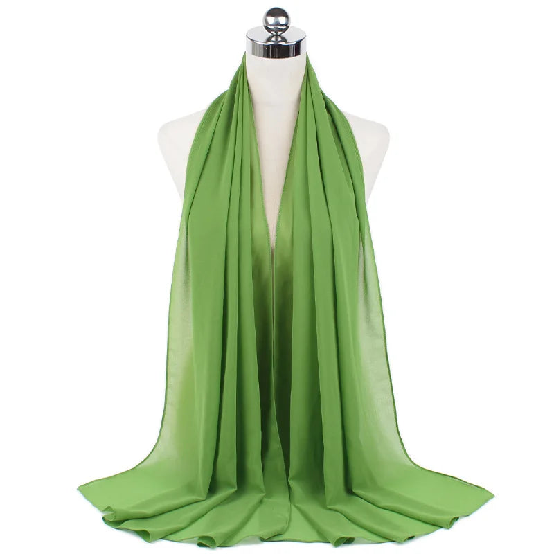 Premium Chiffon Hijab Scarf For Women Turban For Veil Scarves Muslim Hijabs For Woman Shawls For Veils Hijab Accessoires Ramadan