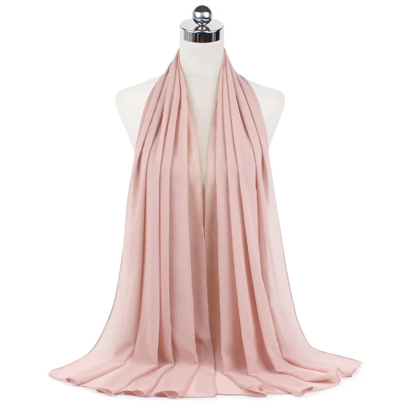 Premium Chiffon Hijab Scarf For Women Turban For Veil Scarves Muslim Hijabs For Woman Shawls For Veils Hijab Accessoires Ramadan