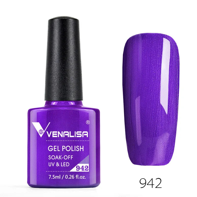 Venalisa Nail Gel Polish Full Coverage Beatuiful Color Glitter Color Matt Tempered Top Coat Soak Off Polish Gel Nail Manicure