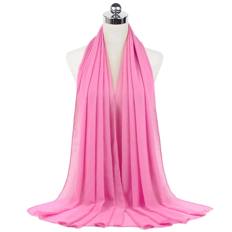 Premium Chiffon Hijab Scarf For Women Turban For Veil Scarves Muslim Hijabs For Woman Shawls For Veils Hijab Accessoires Ramadan