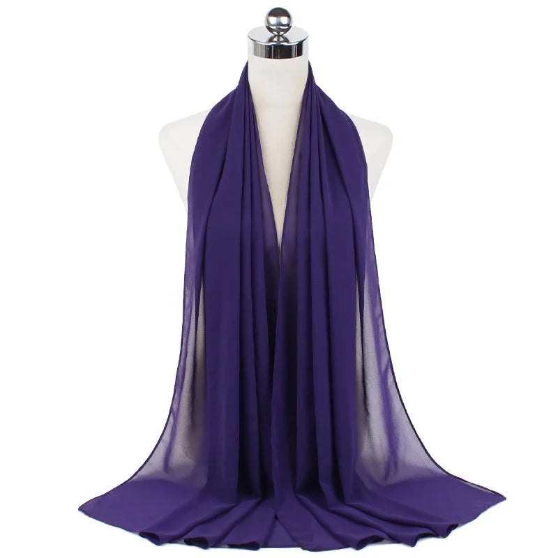 Premium Chiffon Hijab Scarf For Women Turban For Veil Scarves Muslim Hijabs For Woman Shawls For Veils Hijab Accessoires Ramadan