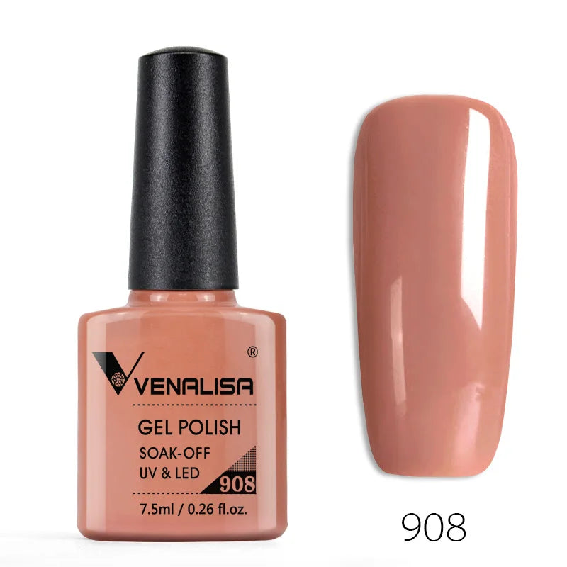 Venalisa Nail Gel Polish Full Coverage Beatuiful Color Glitter Color Matt Tempered Top Coat Soak Off Polish Gel Nail Manicure
