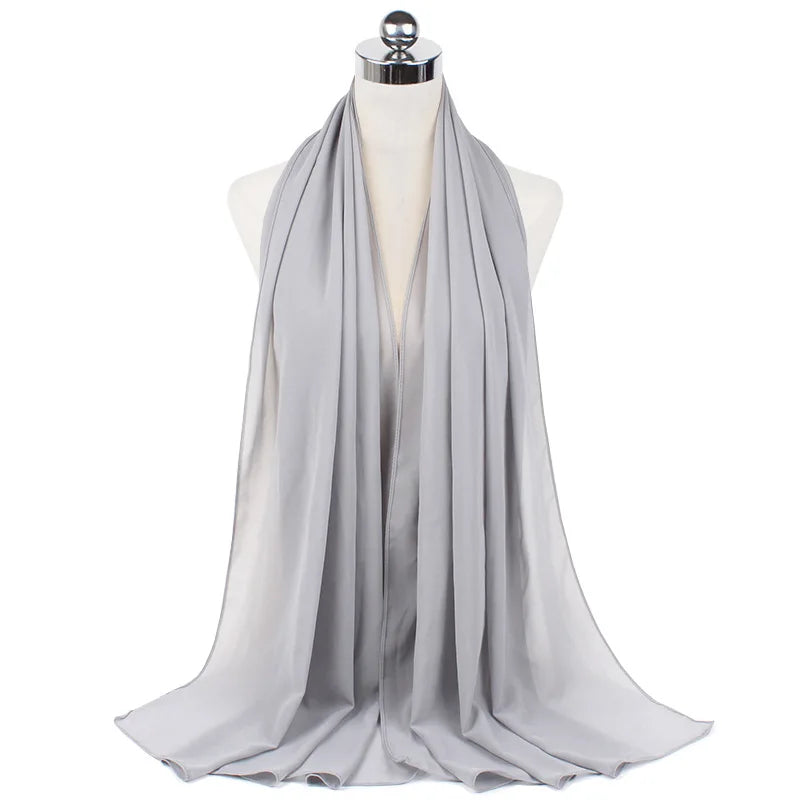 Premium Chiffon Hijab Scarf For Women Turban For Veil Scarves Muslim Hijabs For Woman Shawls For Veils Hijab Accessoires Ramadan