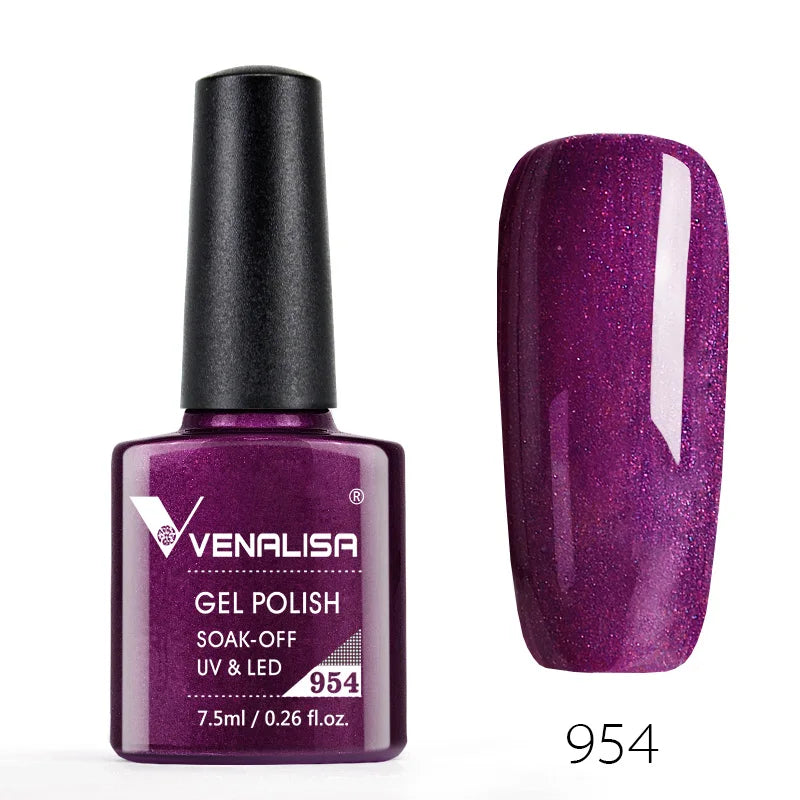 Venalisa Nail Gel Polish Full Coverage Beatuiful Color Glitter Color Matt Tempered Top Coat Soak Off Polish Gel Nail Manicure