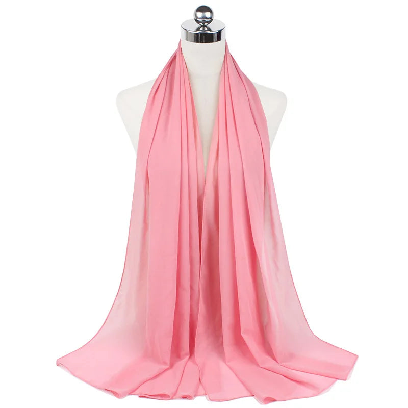 Premium Chiffon Hijab Scarf For Women Turban For Veil Scarves Muslim Hijabs For Woman Shawls For Veils Hijab Accessoires Ramadan