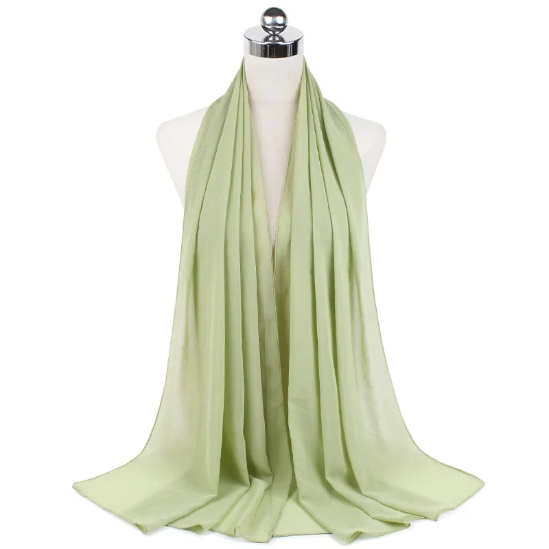 Premium Chiffon Hijab Scarf For Women Turban For Veil Scarves Muslim Hijabs For Woman Shawls For Veils Hijab Accessoires Ramadan