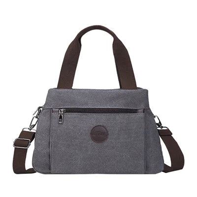 New Multifunction Crossbody Bag for Women Shoulder Messenger Bags Female Canvas Handbags Fashion Large Capacity Hobos Pack