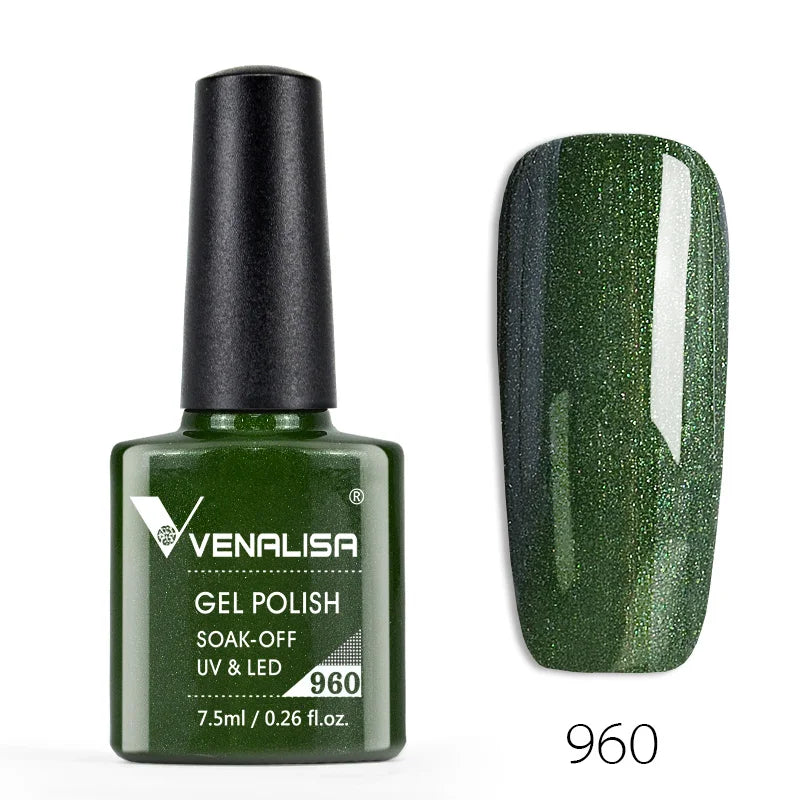 Venalisa Nail Gel Polish Full Coverage Beatuiful Color Glitter Color Matt Tempered Top Coat Soak Off Polish Gel Nail Manicure