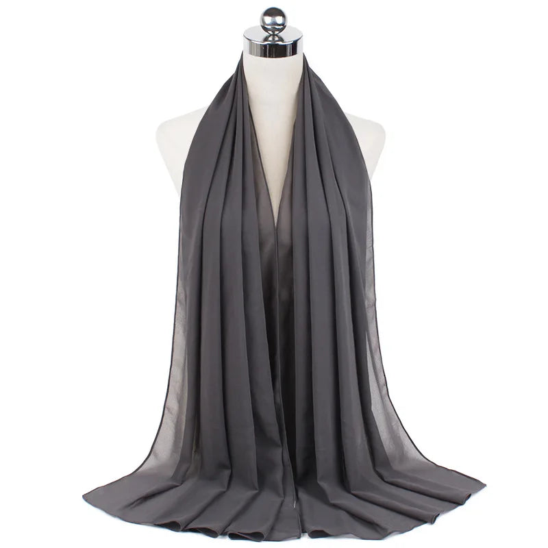 Premium Chiffon Hijab Scarf For Women Turban For Veil Scarves Muslim Hijabs For Woman Shawls For Veils Hijab Accessoires Ramadan