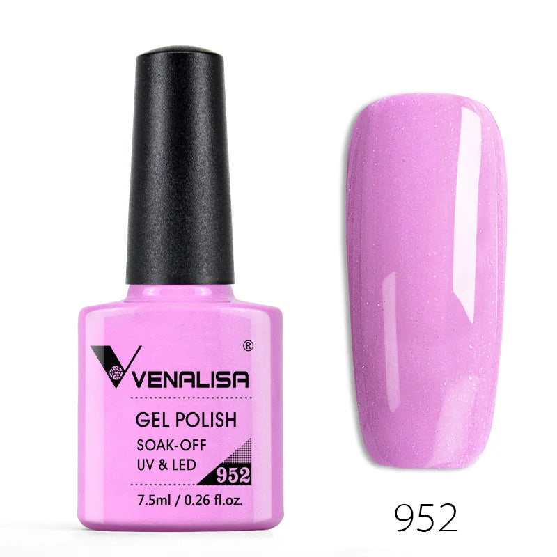Venalisa Nail Gel Polish Full Coverage Beatuiful Color Glitter Color Matt Tempered Top Coat Soak Off Polish Gel Nail Manicure