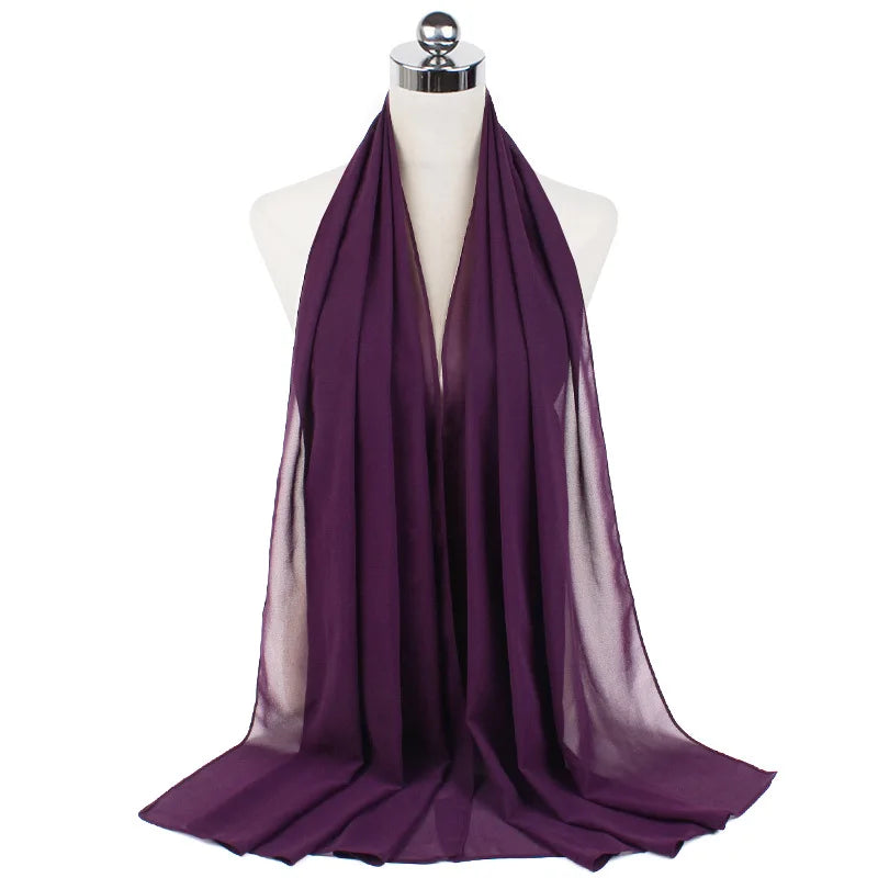 Premium Chiffon Hijab Scarf For Women Turban For Veil Scarves Muslim Hijabs For Woman Shawls For Veils Hijab Accessoires Ramadan