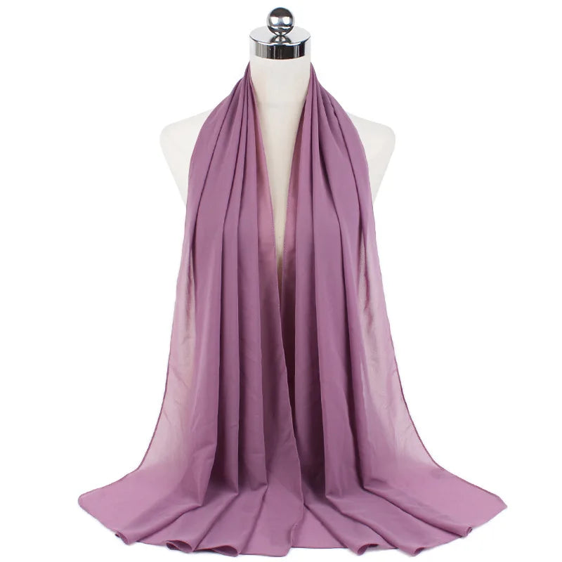 Premium Chiffon Hijab Scarf For Women Turban For Veil Scarves Muslim Hijabs For Woman Shawls For Veils Hijab Accessoires Ramadan