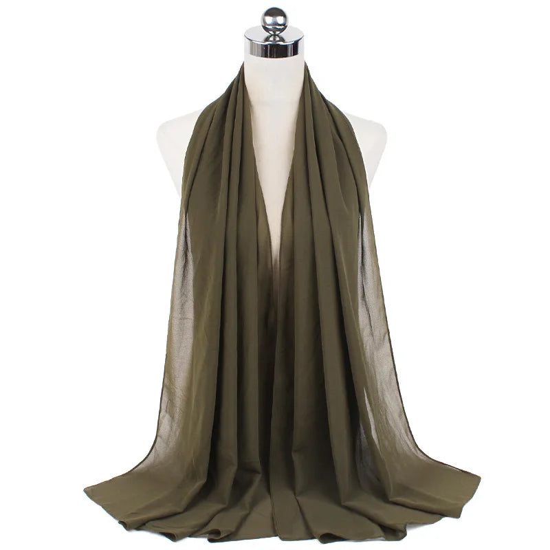 Premium Chiffon Hijab Scarf For Women Turban For Veil Scarves Muslim Hijabs For Woman Shawls For Veils Hijab Accessoires Ramadan