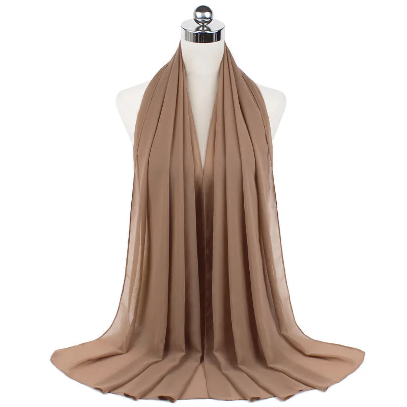 Premium Chiffon Hijab Scarf For Women Turban For Veil Scarves Muslim Hijabs For Woman Shawls For Veils Hijab Accessoires Ramadan