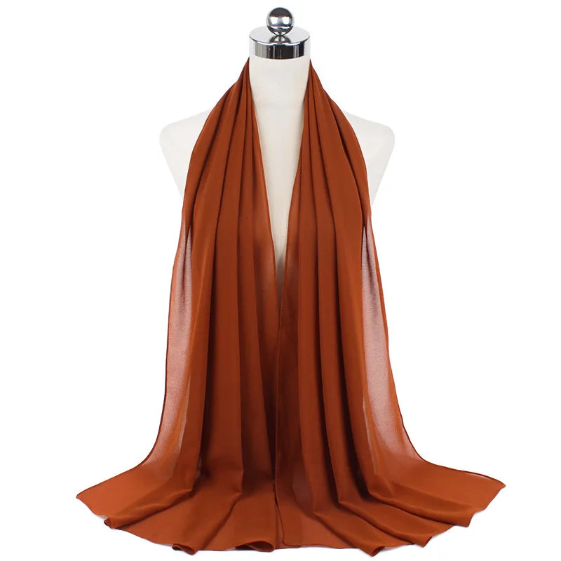 Premium Chiffon Hijab Scarf For Women Turban For Veil Scarves Muslim Hijabs For Woman Shawls For Veils Hijab Accessoires Ramadan