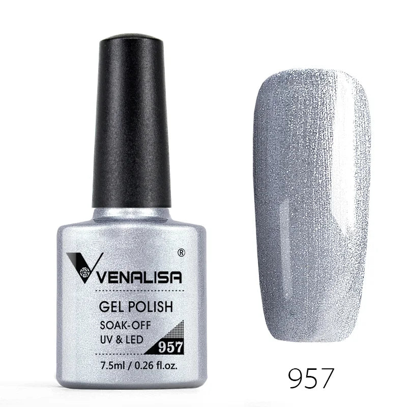 Venalisa Nail Gel Polish Full Coverage Beatuiful Color Glitter Color Matt Tempered Top Coat Soak Off Polish Gel Nail Manicure