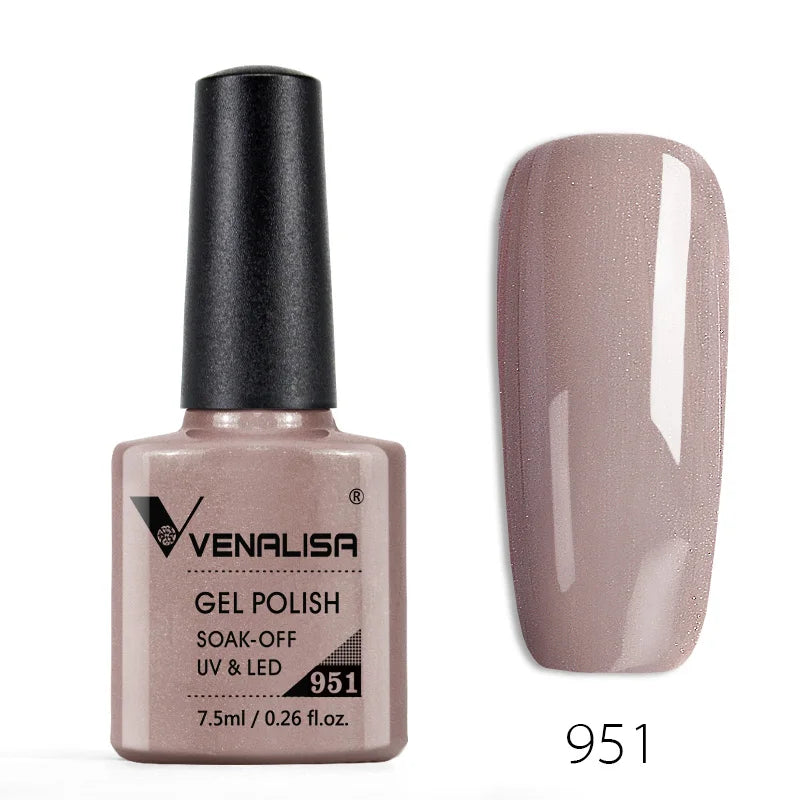 Venalisa Nail Gel Polish Full Coverage Beatuiful Color Glitter Color Matt Tempered Top Coat Soak Off Polish Gel Nail Manicure