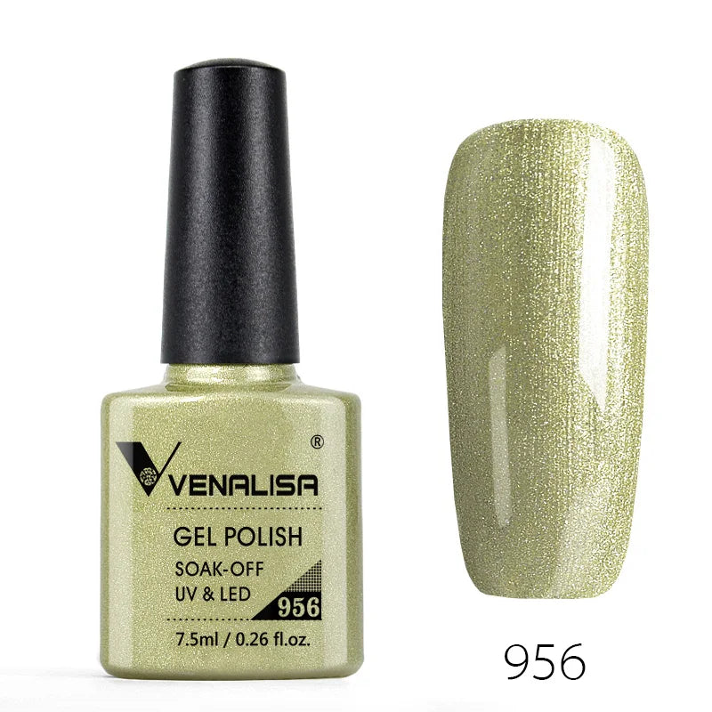Venalisa Nail Gel Polish Full Coverage Beatuiful Color Glitter Color Matt Tempered Top Coat Soak Off Polish Gel Nail Manicure