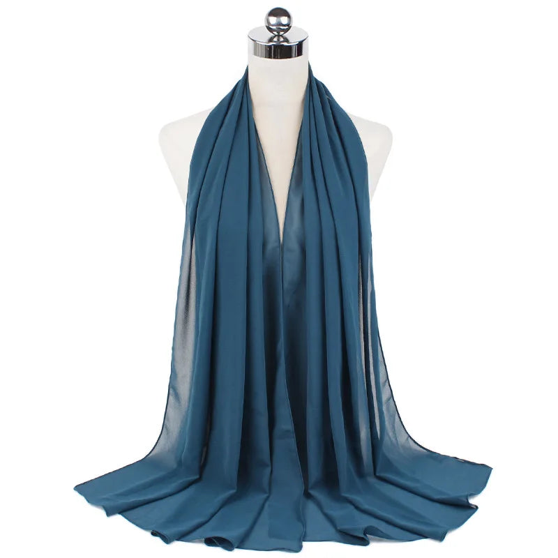 Premium Chiffon Hijab Scarf For Women Turban For Veil Scarves Muslim Hijabs For Woman Shawls For Veils Hijab Accessoires Ramadan