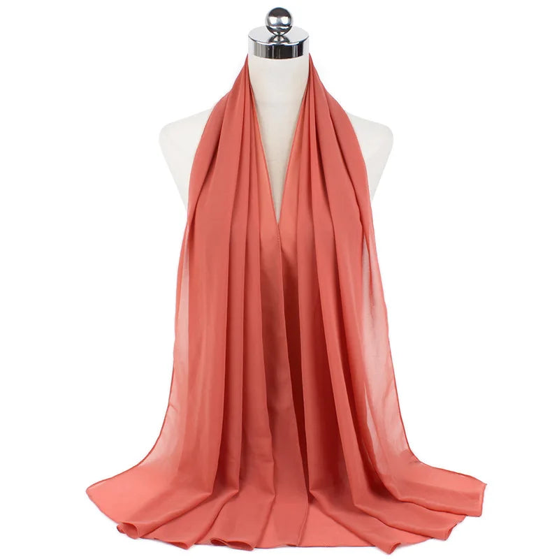 Premium Chiffon Hijab Scarf For Women Turban For Veil Scarves Muslim Hijabs For Woman Shawls For Veils Hijab Accessoires Ramadan