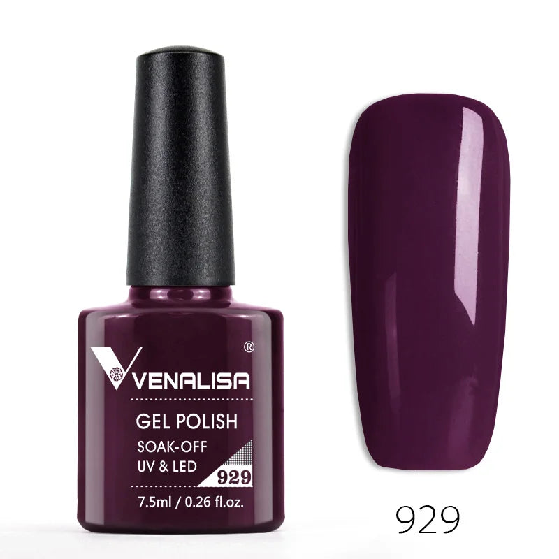 Venalisa Nail Gel Polish Full Coverage Beatuiful Color Glitter Color Matt Tempered Top Coat Soak Off Polish Gel Nail Manicure