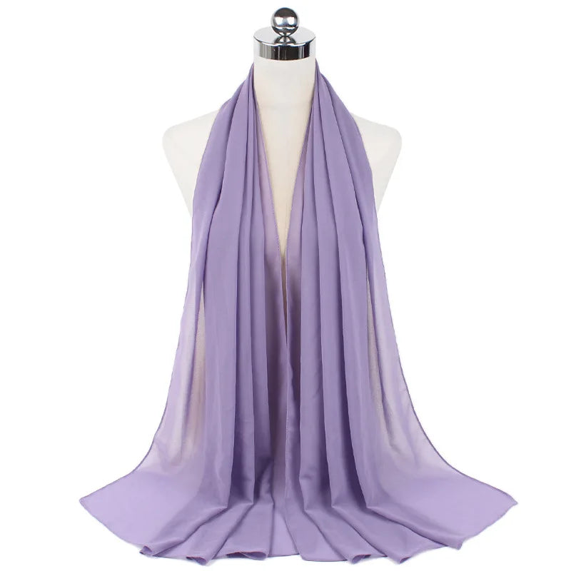 Premium Chiffon Hijab Scarf For Women Turban For Veil Scarves Muslim Hijabs For Woman Shawls For Veils Hijab Accessoires Ramadan