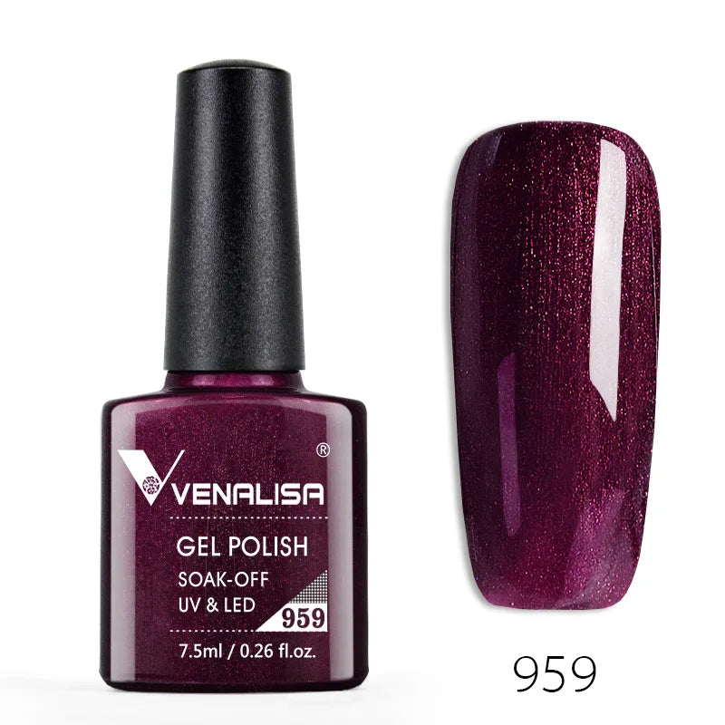 Venalisa Nail Gel Polish Full Coverage Beatuiful Color Glitter Color Matt Tempered Top Coat Soak Off Polish Gel Nail Manicure