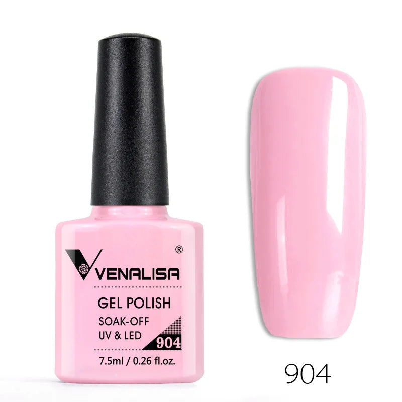 Venalisa Nail Gel Polish Full Coverage Beatuiful Color Glitter Color Matt Tempered Top Coat Soak Off Polish Gel Nail Manicure