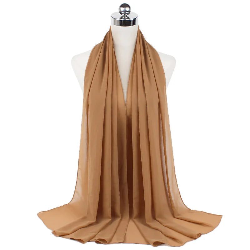 Premium Chiffon Hijab Scarf For Women Turban For Veil Scarves Muslim Hijabs For Woman Shawls For Veils Hijab Accessoires Ramadan