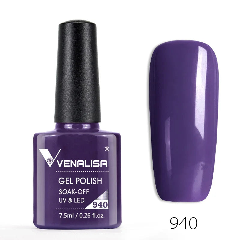 Venalisa Nail Gel Polish Full Coverage Beatuiful Color Glitter Color Matt Tempered Top Coat Soak Off Polish Gel Nail Manicure