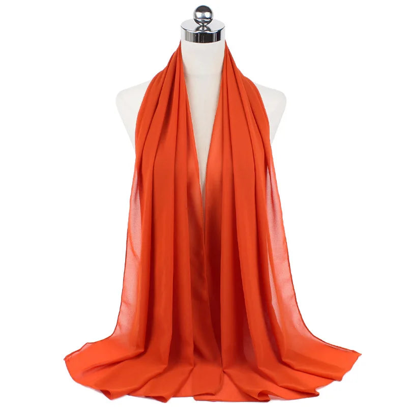 Premium Chiffon Hijab Scarf For Women Turban For Veil Scarves Muslim Hijabs For Woman Shawls For Veils Hijab Accessoires Ramadan