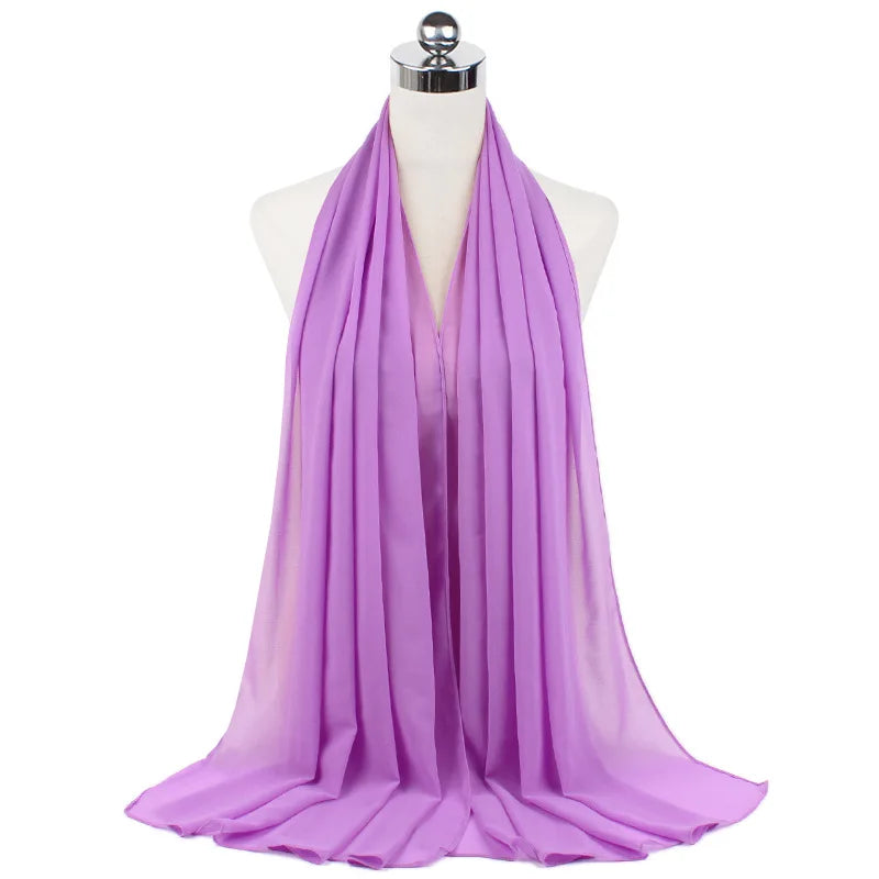 Premium Chiffon Hijab Scarf For Women Turban For Veil Scarves Muslim Hijabs For Woman Shawls For Veils Hijab Accessoires Ramadan