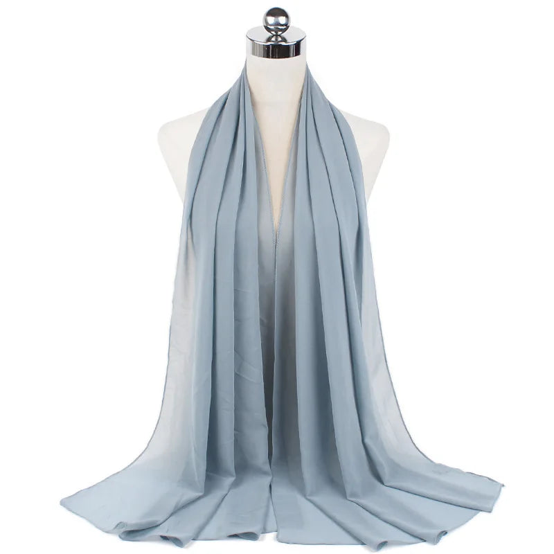 Premium Chiffon Hijab Scarf For Women Turban For Veil Scarves Muslim Hijabs For Woman Shawls For Veils Hijab Accessoires Ramadan