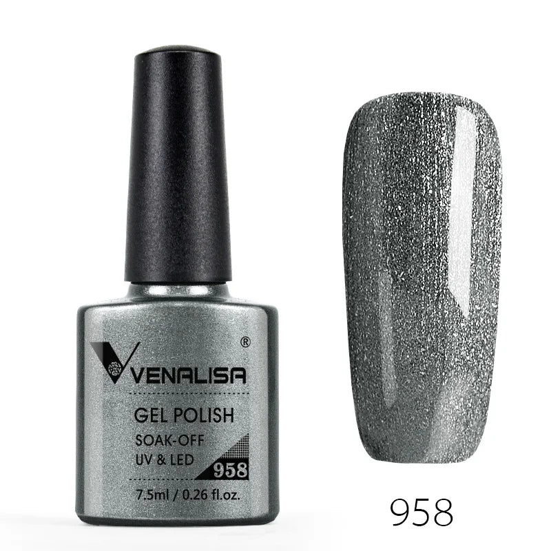 Venalisa Nail Gel Polish Full Coverage Beatuiful Color Glitter Color Matt Tempered Top Coat Soak Off Polish Gel Nail Manicure
