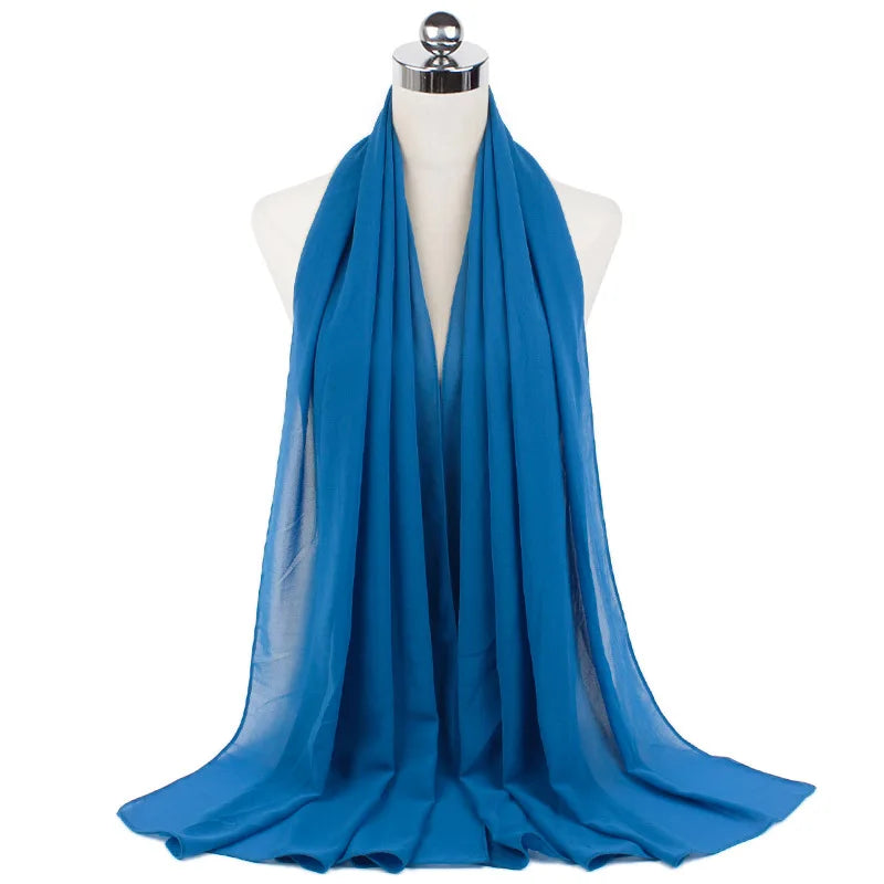 Premium Chiffon Hijab Scarf For Women Turban For Veil Scarves Muslim Hijabs For Woman Shawls For Veils Hijab Accessoires Ramadan