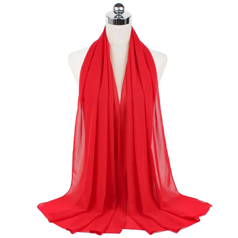 Premium Chiffon Hijab Scarf For Women Turban For Veil Scarves Muslim Hijabs For Woman Shawls For Veils Hijab Accessoires Ramadan