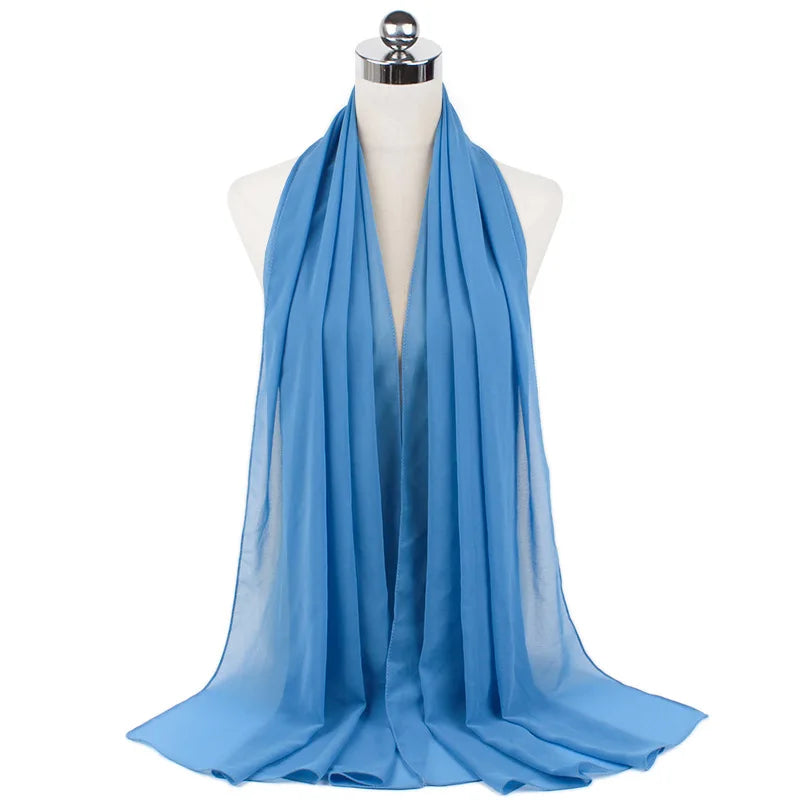 Premium Chiffon Hijab Scarf For Women Turban For Veil Scarves Muslim Hijabs For Woman Shawls For Veils Hijab Accessoires Ramadan