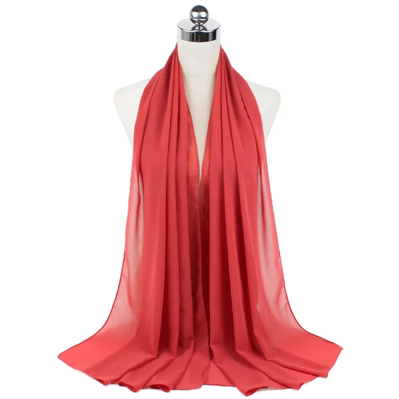 Premium Chiffon Hijab Scarf For Women Turban For Veil Scarves Muslim Hijabs For Woman Shawls For Veils Hijab Accessoires Ramadan