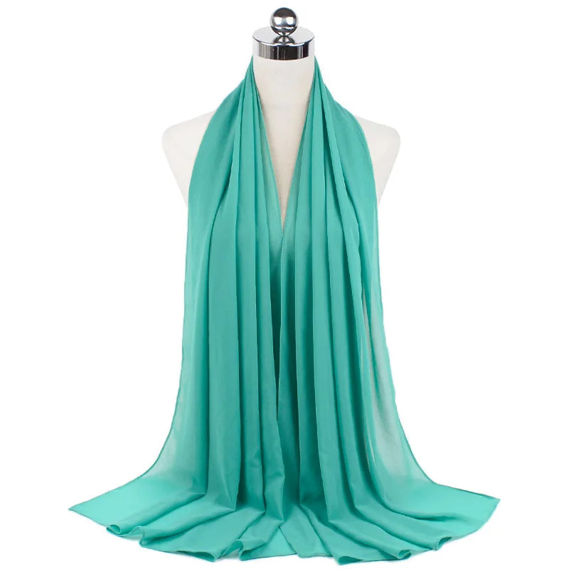 Premium Chiffon Hijab Scarf For Women Turban For Veil Scarves Muslim Hijabs For Woman Shawls For Veils Hijab Accessoires Ramadan