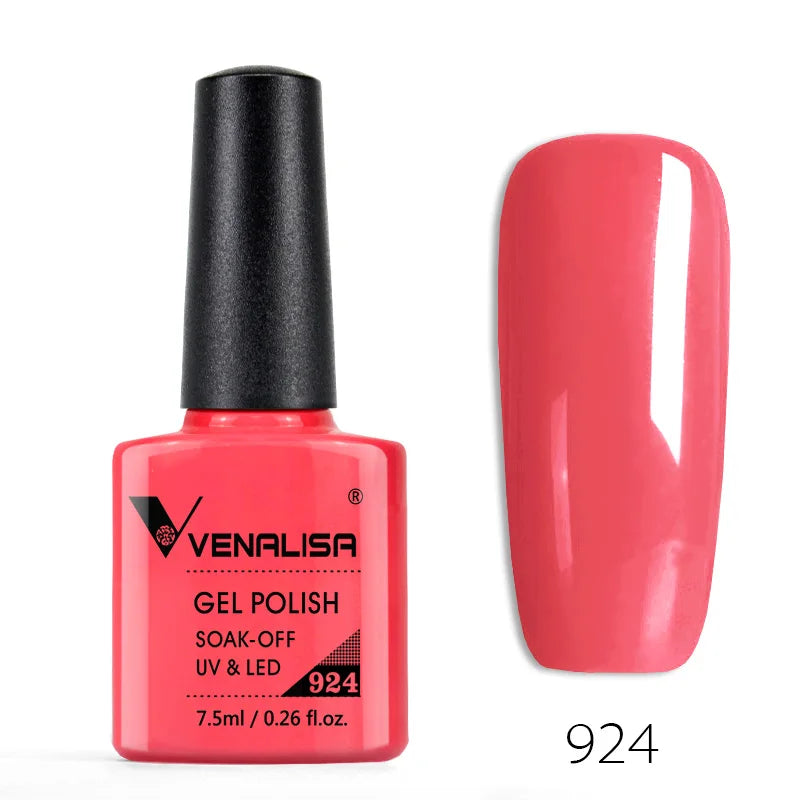 Venalisa Nail Gel Polish Full Coverage Beatuiful Color Glitter Color Matt Tempered Top Coat Soak Off Polish Gel Nail Manicure
