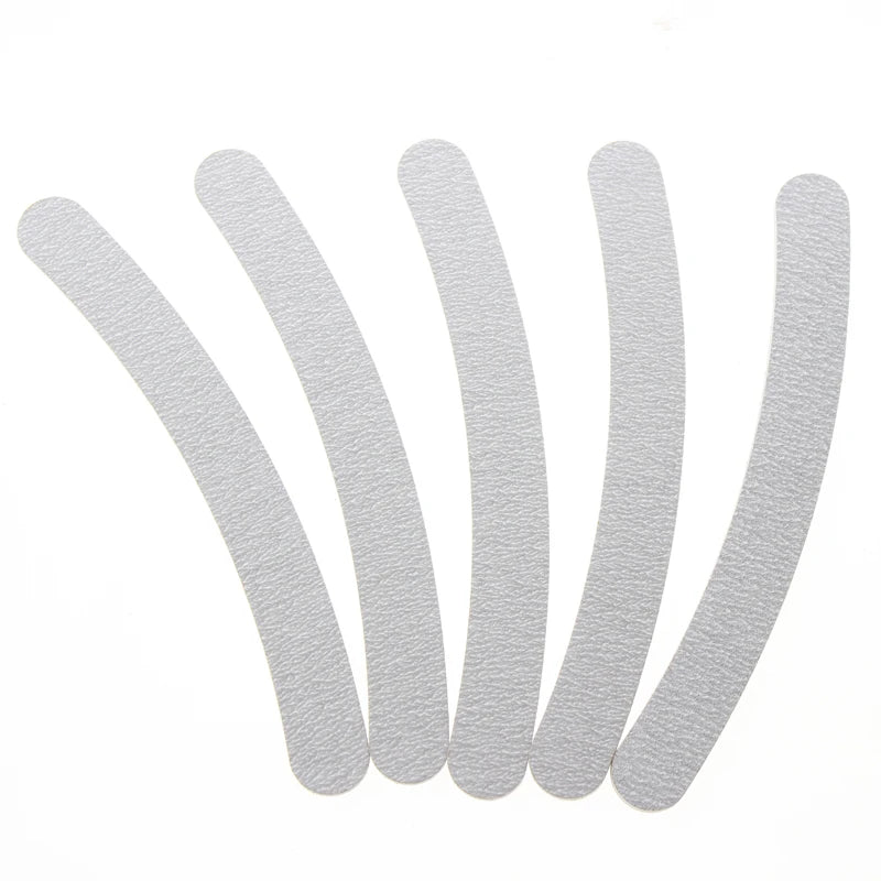5Pcs 180/240 Double Sided Lime A Ongle Lixa De Unha Emery Board Nail Buffer Block Good Promotional Manicure Curved Nail File