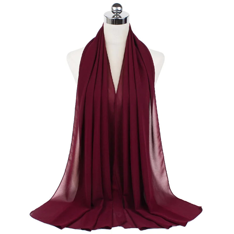 Premium Chiffon Hijab Scarf For Women Turban For Veil Scarves Muslim Hijabs For Woman Shawls For Veils Hijab Accessoires Ramadan