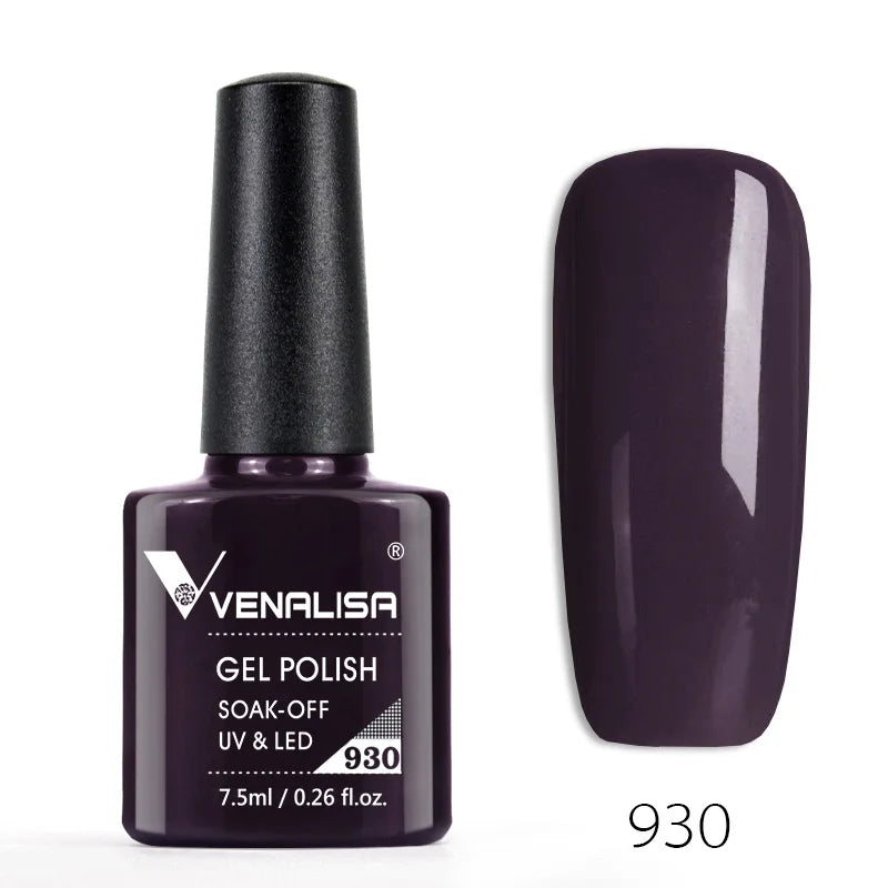 Venalisa Nail Gel Polish Full Coverage Beatuiful Color Glitter Color Matt Tempered Top Coat Soak Off Polish Gel Nail Manicure