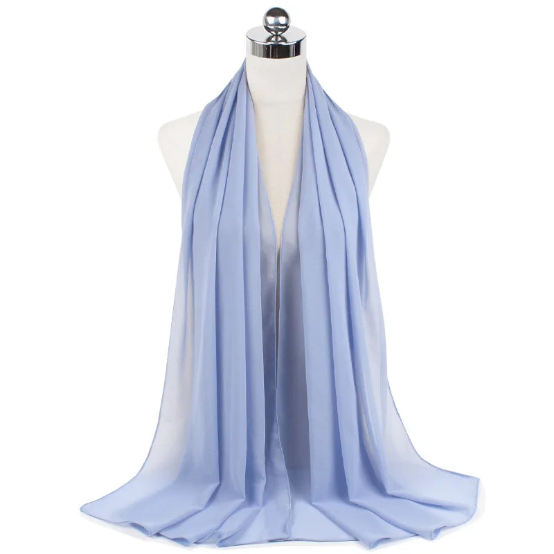 Premium Chiffon Hijab Scarf For Women Turban For Veil Scarves Muslim Hijabs For Woman Shawls For Veils Hijab Accessoires Ramadan