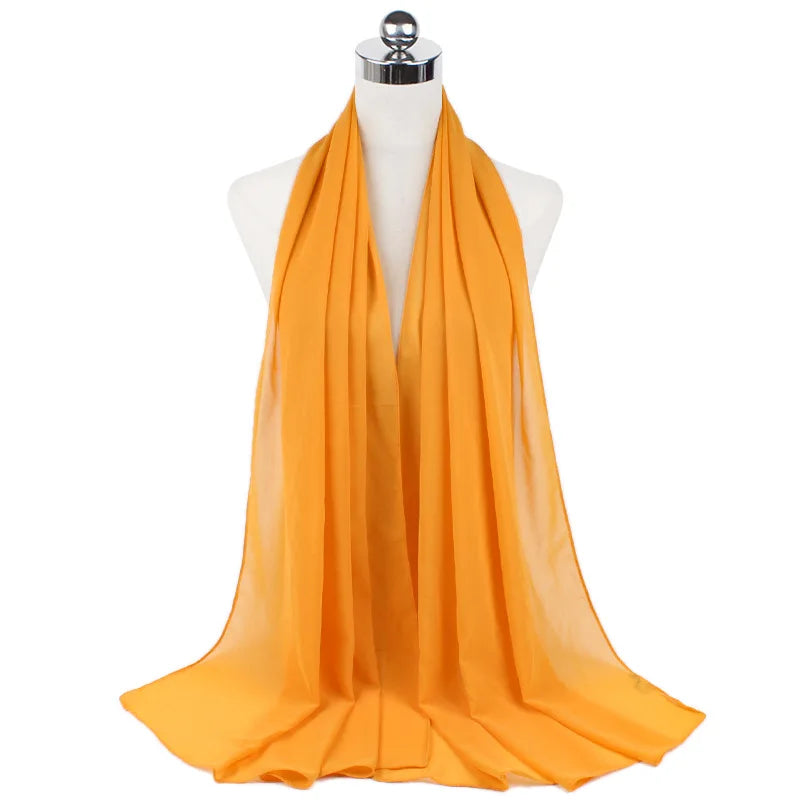 Premium Chiffon Hijab Scarf For Women Turban For Veil Scarves Muslim Hijabs For Woman Shawls For Veils Hijab Accessoires Ramadan